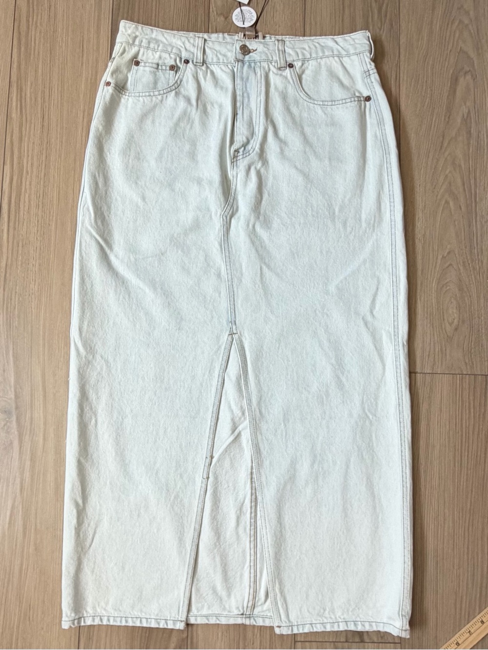 Industry Republic Front Slit Light Denim Long Skirt Sz 12 - 36” length NEW
